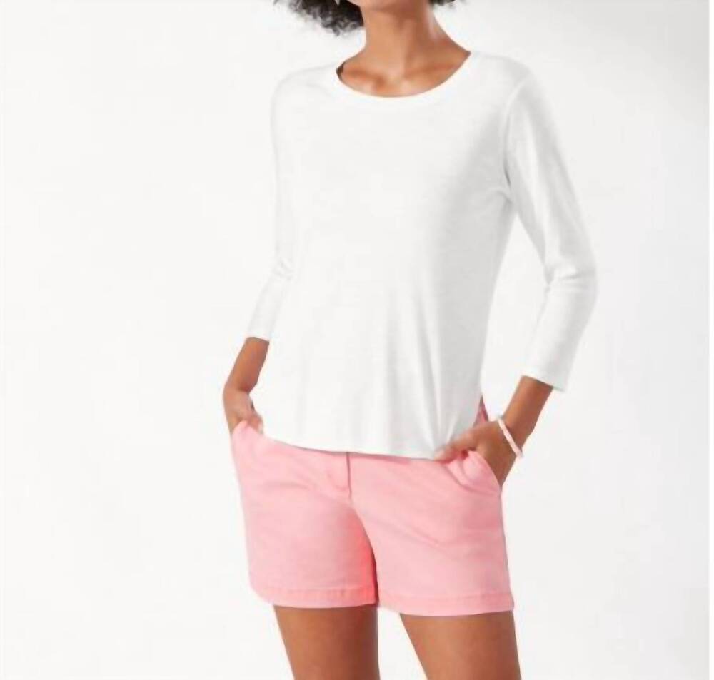 NEW TOMMY BAHAMA ashby isles rib ¾-sleeve tee in white